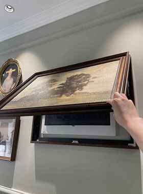 客厅饭厅玄关遮挡配电柜隐形装饰画 画美式静物推拉横版电表箱导