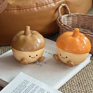 饰摆件收纳 厂家直销可爱卡通陶瓷栗子烟灰缸家用办公室客厅装