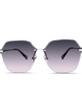 太阳镜女士边框切片金属太阳眼镜