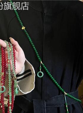 国风108颗串珠流苏项链新中式高级感长款斜挎链秋冬毛衣链配饰品