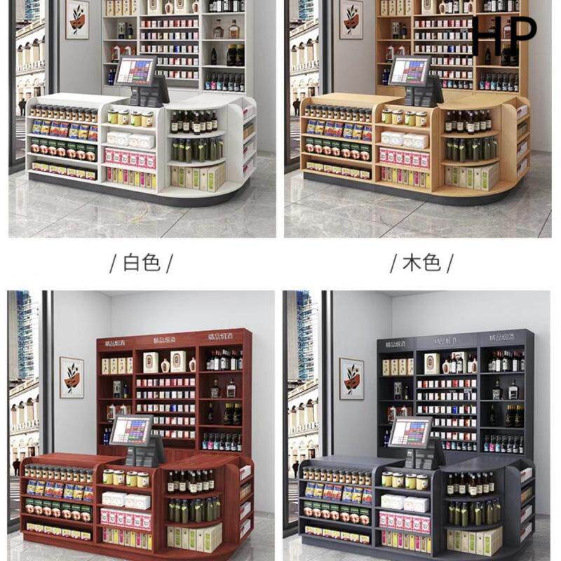 烟酒柜台转角收银台文具药店母婴店展示柜吧台货架置物架麻将椅