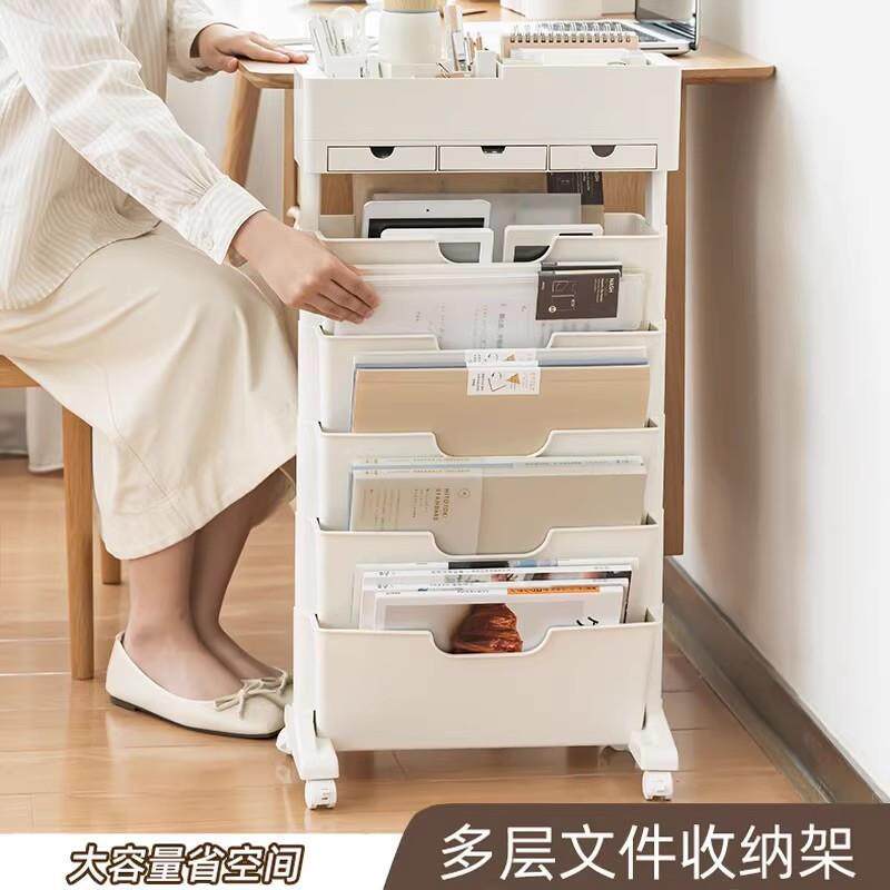 教室课桌收纳柜书本收纳层架书桌旁书架学生桌边置物架可移动小书