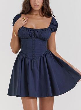 Sweet and Spicy Women's Small Skirt Square Neck Dress for