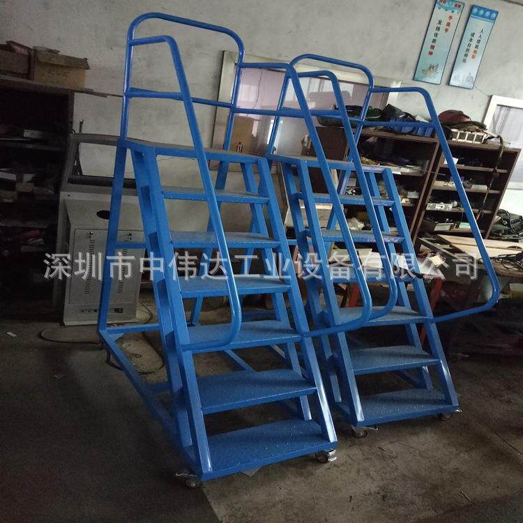 上海江苏浙江商超库房防滑移动登高车货架上下取货平台梯安全