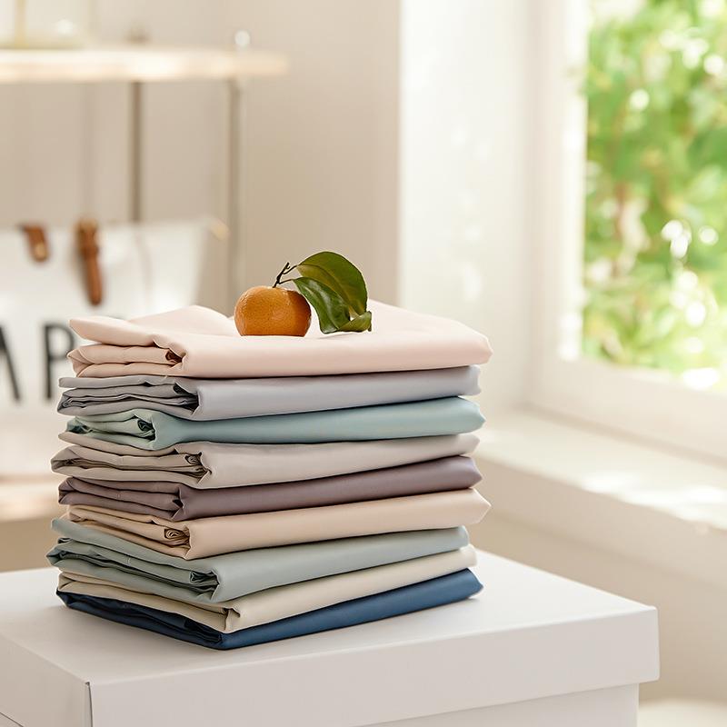 简约纯色100s4das546支长绒棉床笠单件床单一被套防尘床保护罩枕