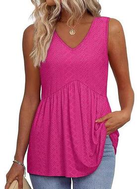 Women's vest with flowing ruffle edges, women's sleeveless