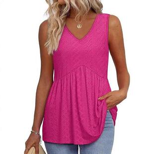 Women's vest with flowing ruffle edges, women's sleeveless