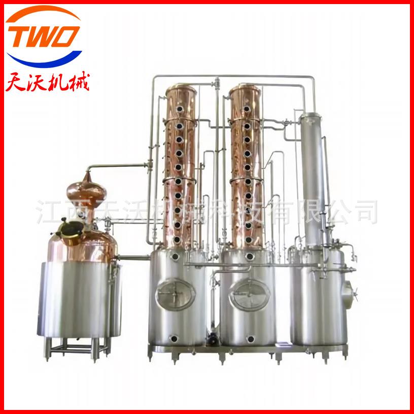 3000升塔式威士忌蒸馏设备波本威士忌蒸馏器非冷凝过滤铜蒸馏设备图片
