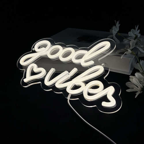 goodvibes霓虹灯定制 Custom neon sign房间客厅背景墙装饰字母灯