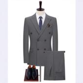 版 年礼新款 L闲韩装 西服三件郎套轻商务职业休6188 婚新西 高档男士