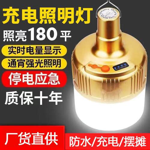 LED充电灯泡夜市灯摆摊照明家用停电应急灯可调光球泡户外应急