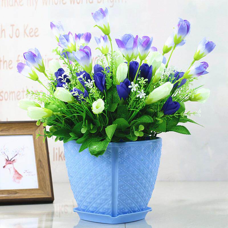 花套装郁金香假花绢花干花束家居客厅餐桌电视柜装饰花艺摆件