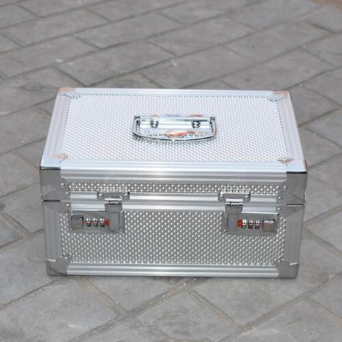 正品铝合金证件文件箱收纳盒用带家锁密码收纳储物钱箱保箱险盒零