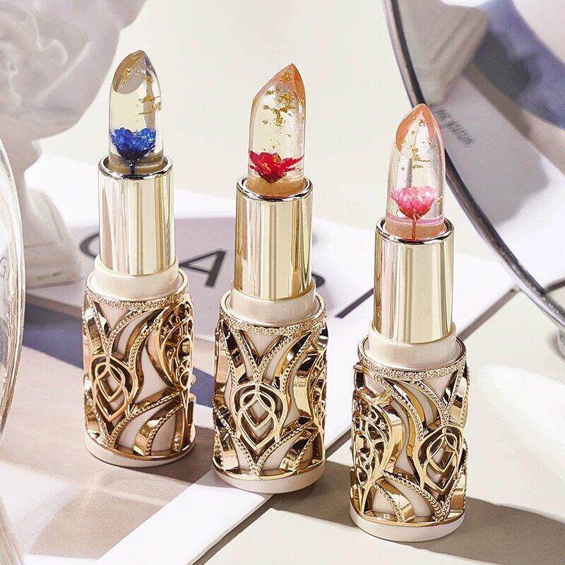 花瓣果冻变色口红不沾杯不掉色持久温变润唇膏女滋润保湿