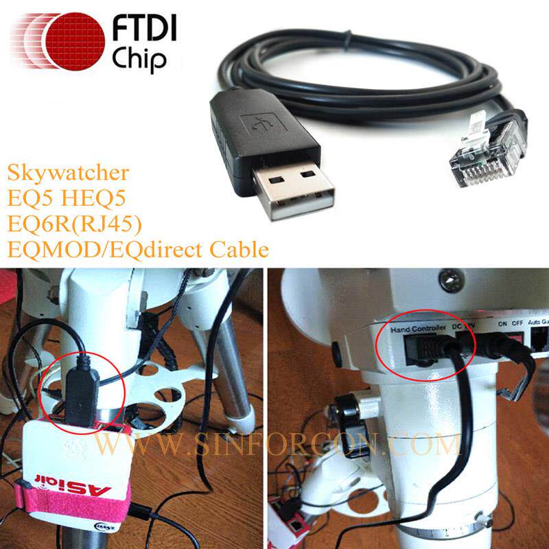 信达赤道仪电脑导星线HEQ5/pro AZEQ6GT EQ6R振旺Asiair EQMOD线
