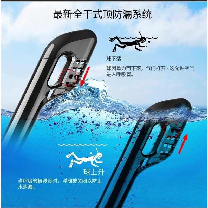 潜水面罩全干式成人浮潜套装硅胶面具深潜游泳面镜工厂直销