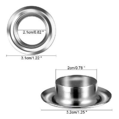 50 Sets 20mm Eyelet Metal Grommet Rings with Tool Kits for