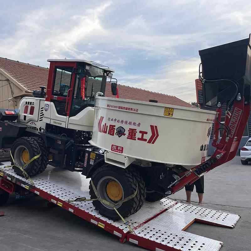 全自动凝土搅拌自车水泥砂浆搅拌机混操作简单上TCC料平口搅拌罐