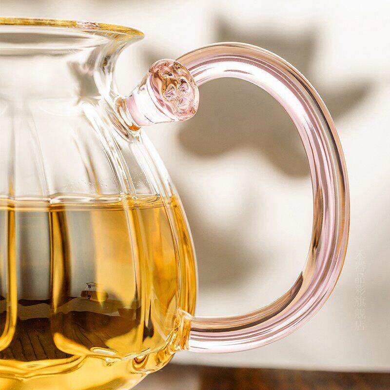 和旗精采莲君茶海手工花瓣荷花公道杯耐热玻璃及高档茶隔板茶具