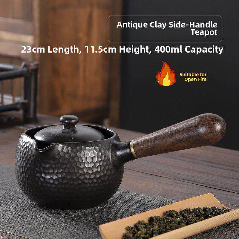 围炉碳烤煮茶壶电陶炉可用明火酒精烧水冲茶器侧把壶功夫茶具泡茶