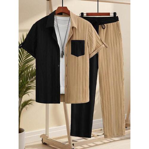 T 57663 Men's Hawaiian 3D Print Set 士夏威夷 3D 印花套装