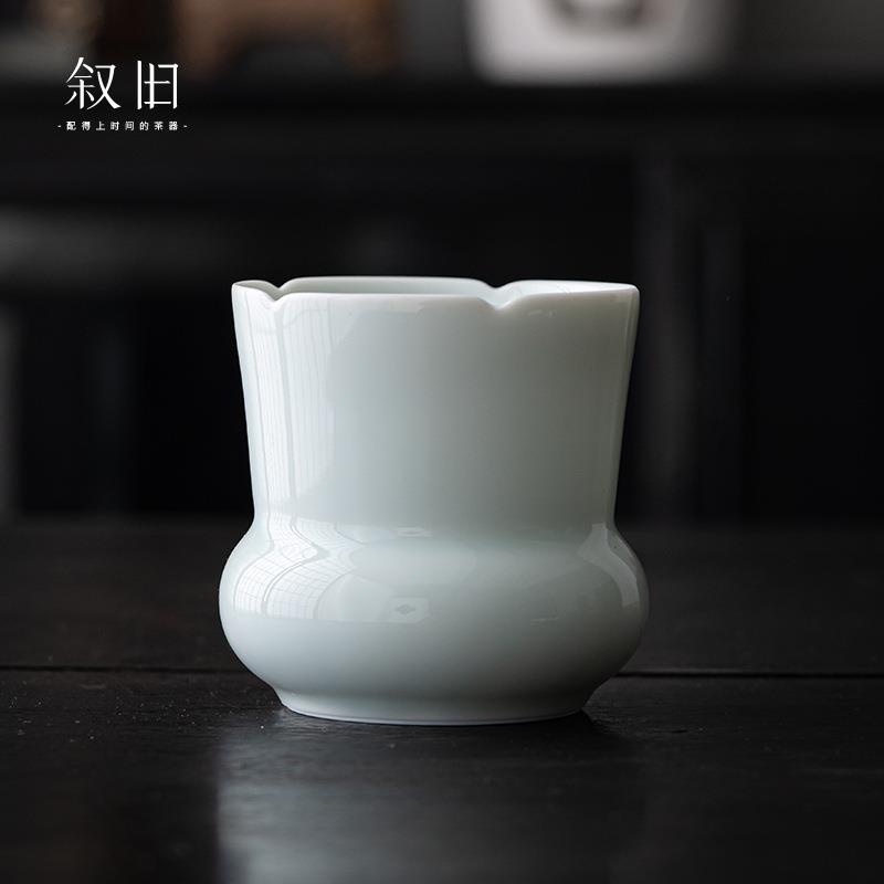 叙旧湖田窑陶瓷茶洗日式茶渣缸小号水盂建水茶道零配茶杯收纳