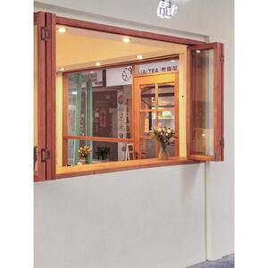 定制烘焙坊面包房甜品店铺室内左右推拉折叠窗纯实木材质颜色可选