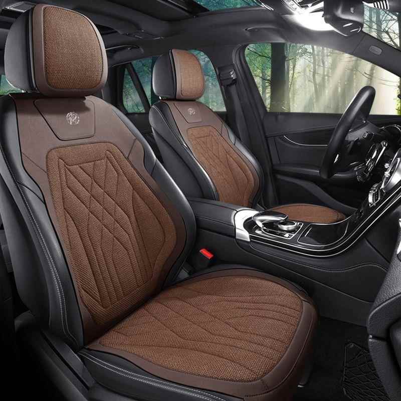 舒适亚麻新汽车坐垫款亚四季麻透气座椅套布艺车座垫134豪华座套