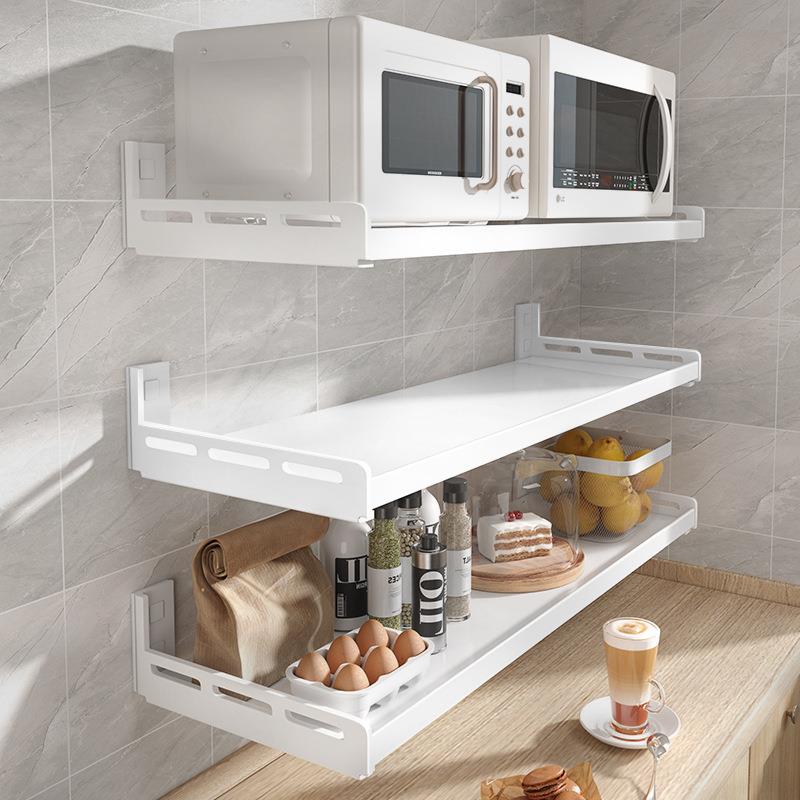 厨房置物架免品打ltao1011孔功壁挂式调味料上墙用大家用白色多能