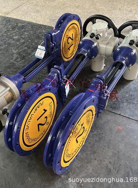 电动对夹陶瓷刀闸阀 PZ973TC-10C 手电两用 DN200一体式远程控制