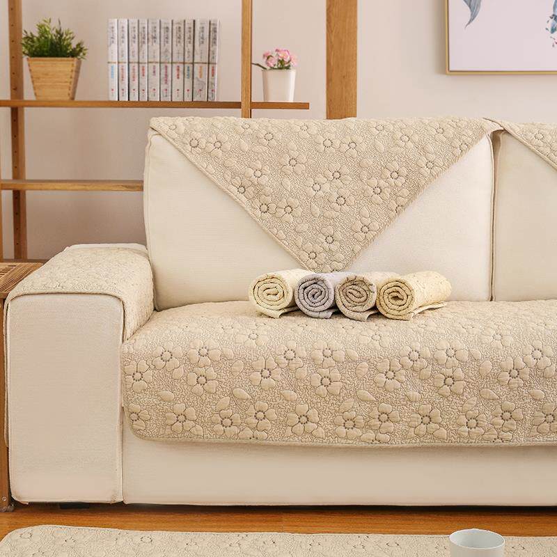 高档双面全棉布沙发坐垫巾实木简约现代防滑沙艺发套罩四季通用垫