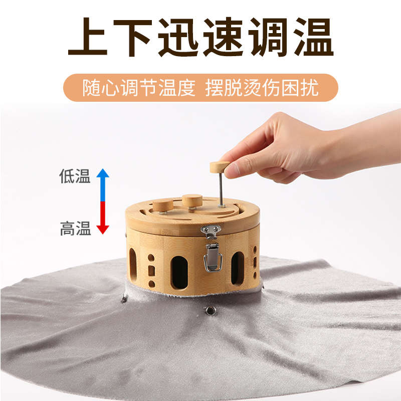 腹部艾灸盒随身灸家用艾柱艾条熏蒸仪无烟竹制腰部艾灸盒肚子专用