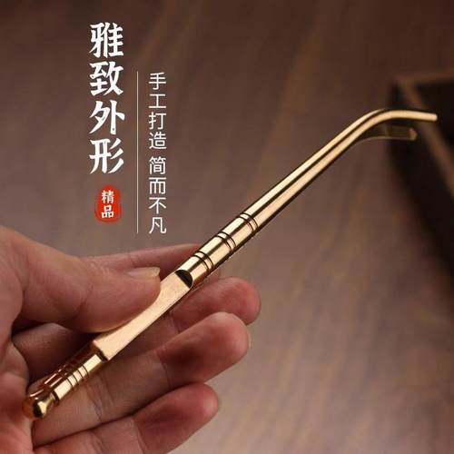 家用纯铜茶夹洗杯夹功夫茶镊子茶杯夹铜茶夹子茶具配件茶道六君子