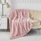 仿兔毛毯双层加厚提花竹节纯色仿兔毛毯沙发毯办公室保暖毛毯