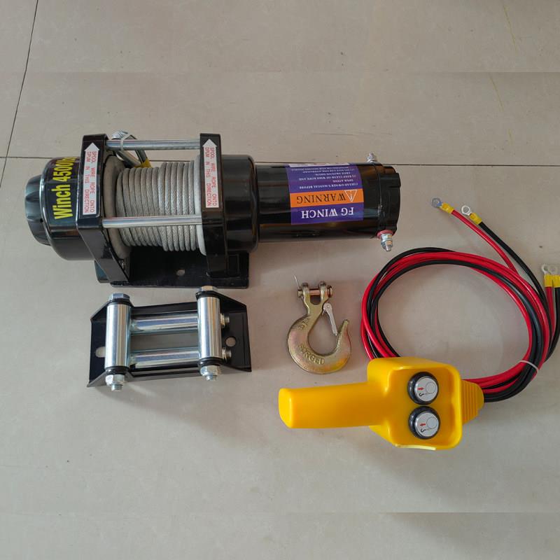 12V24V电动绞盘越野车自救脱困专用电动吊车卷扬机车载小吊机