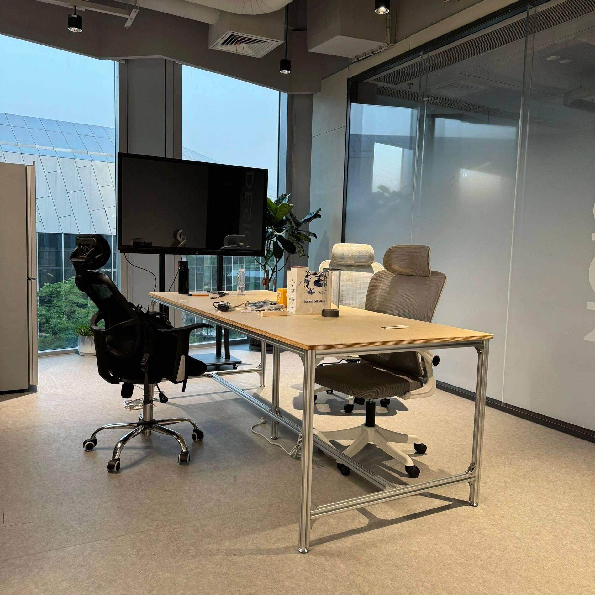 铝型材海洋板会议桌办公桌可移动书桌电脑桌简约现代长条桌工作台,商业/办公家具,会议桌,淘宝优惠券,粉丝福利购,淘宝优惠卷