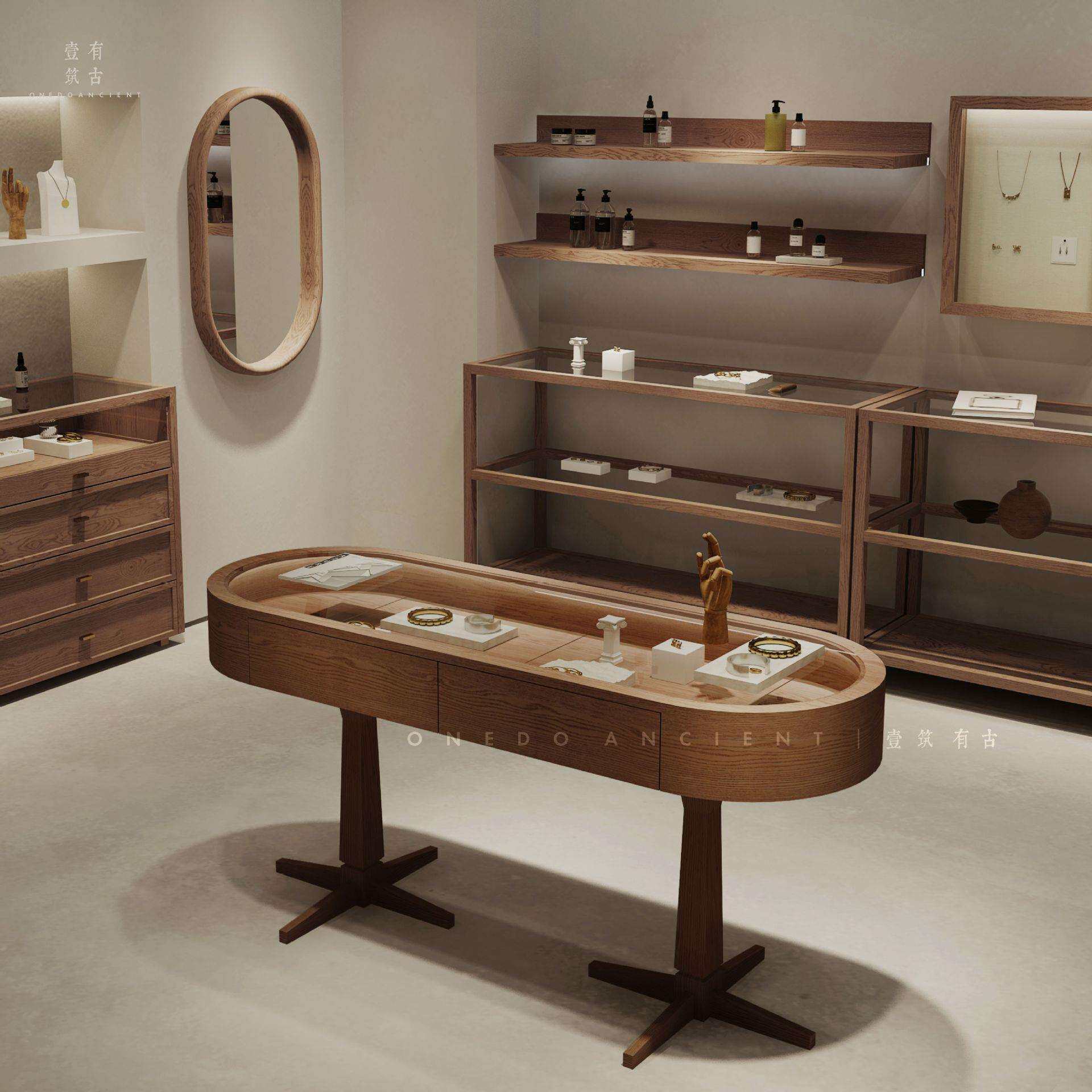 饰品首饰银柜饰珠陈列柜子时宝尚古椭圆展437复示柜中岛精品柜台