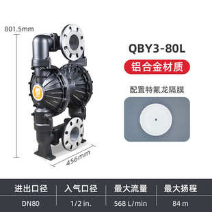 供应边锋机械固德牌QYB3系列气动隔膜泵铝合金自吸气动隔膜泵批发