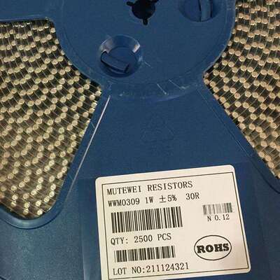 0309贴片绕线电阻1W5%30R33R47R51R100R熔断色环双帽圆柱