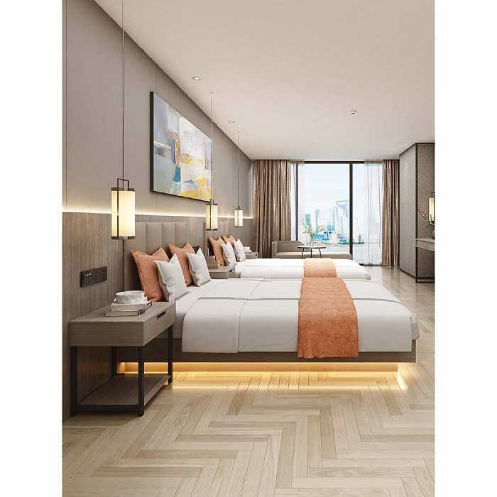 T酒店家具标间全套宾馆专用床旅馆单双人大床公寓民宿客房床箱