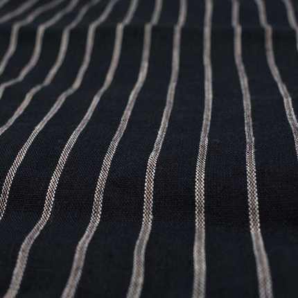 厂家直销现货供应14X14支纯亚麻色织条男女装春夏面料S0063#