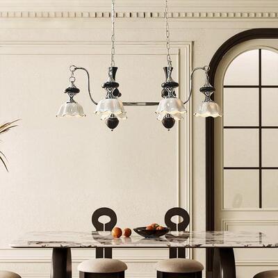 法中式餐复古陶厅多头瓷吊灯古南洋风床头灯奶油风电视背景Lighti