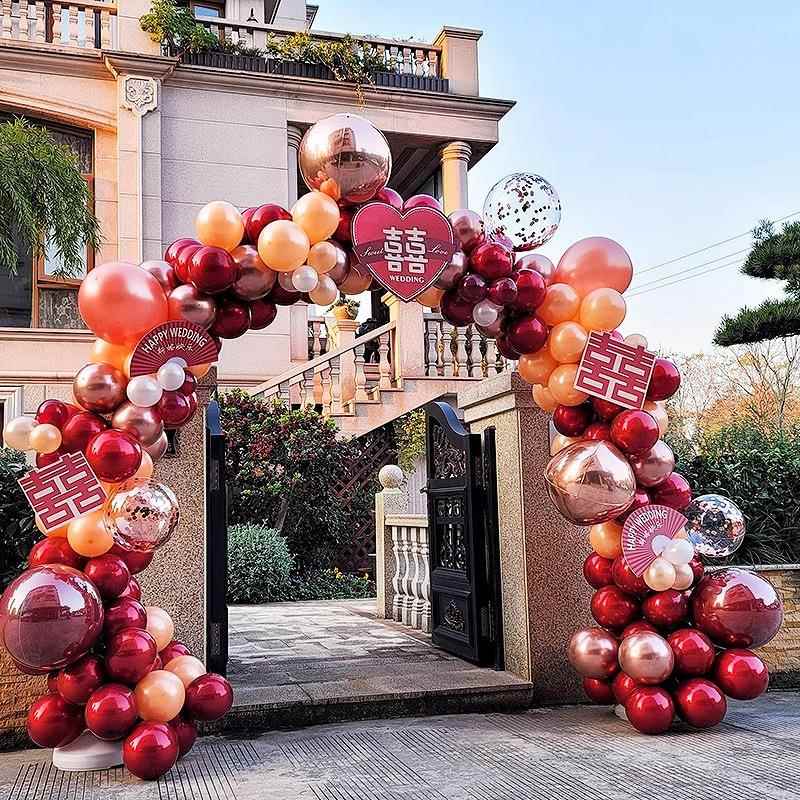 结婚气球门装饰结礼现场门口婚庆婚婚婚宴拱喜庆婚房OLQ拱门路引
