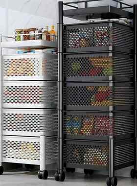 免安装旋转置物架厨房专用落地多层可移动蔬菜架家用菜篮子收纳架