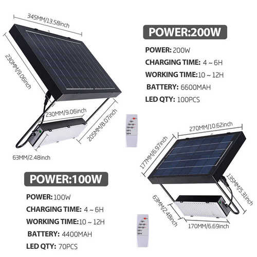 新品太阳能投光灯 户外防水遥控分体壁灯 太阳能储能野营应急路灯