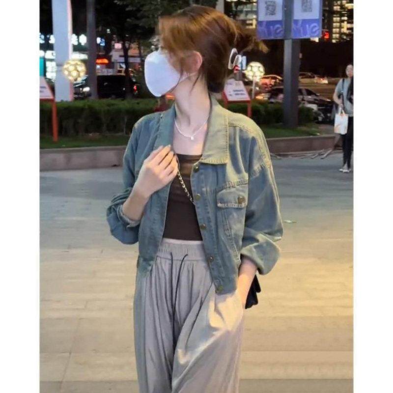 牛仔外套女士春秋欧货复古港风短款薄款设计感小众小个子夹克上衣