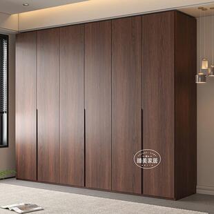 卧全家实橡木衣柜对开门胡桃色大衣橱室用一门到顶木779小户型储