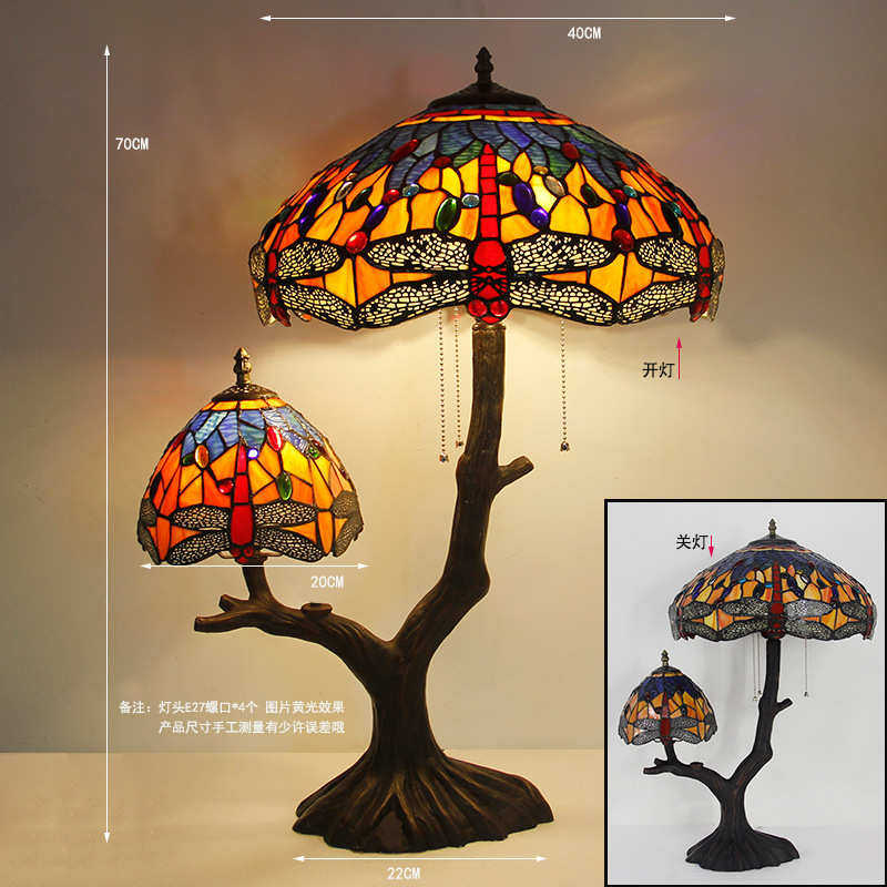 欧式美式蒂凡尼创意温馨个性台灯客厅卧室会所KTV别墅玻璃灯具