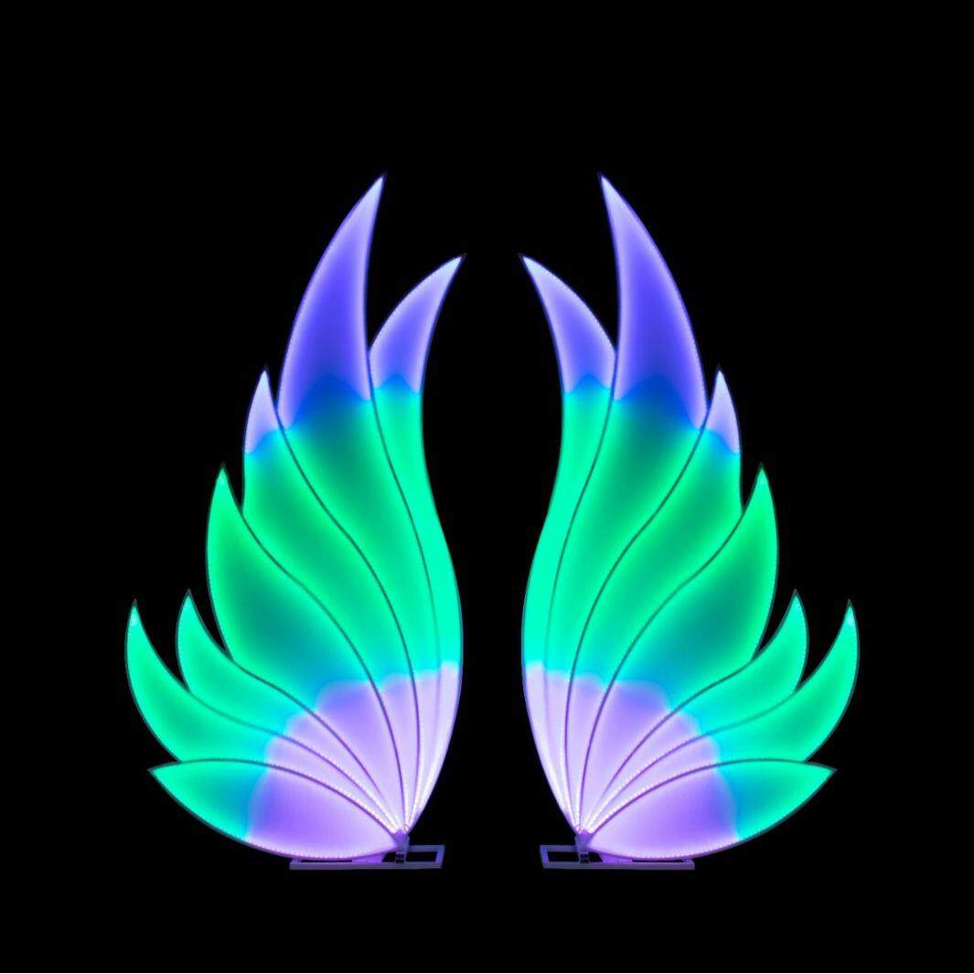 尚美利圣光翅膀背景道具结婚婚礼布置氛围装饰灯变光拱门天使翅膀