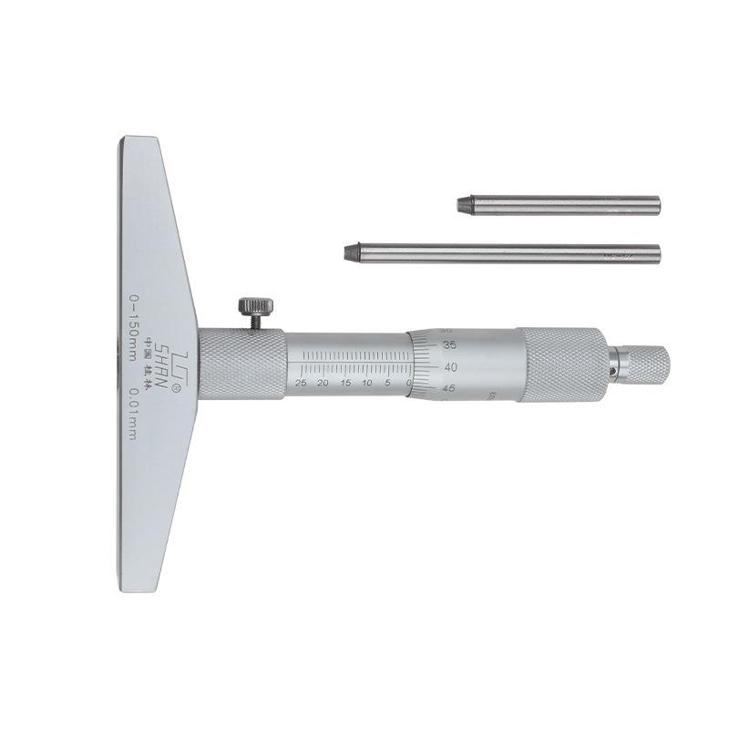 ll桂林深度千尺-0-2CBZ5-5010分0-150mmm圆头深度尺0.01m高精
